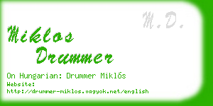 miklos drummer business card